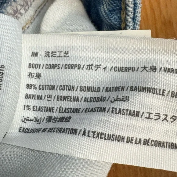 Abercrombie Curve Love The Dad High Rise Distressed Blue Jeans Size 25 Cotton - Picture 9 of 10